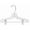 Only Hangers 12" Childrens Plastic Suit Hanger w/Clips [ Bundle of 50 ]