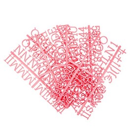 1 Inch Letters for Felt Letter Board,188 Pieces Including Letters, Numbers & Symbols for Changeable Plstic Letter Board by Veskaoty (Pink)