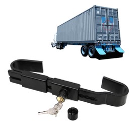RYANSTAR RACING Adjustable Steel Cargo Door Lock Shipping Container Lock Trailer Lock Truck Accessories Storage 11.8"-18.3" Locking Distance with 2 Keys and Protective Cover Black
