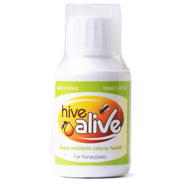 HIVE ALIVE Bee Food Supplement - Natural Honey Bee Liquid Feed Enhancer - Organic Beekeeping Fall Spring Feeding – Lowers Winter Mortality, Boosts Gut Health, Colony Size (100 ml, 10 Hives)