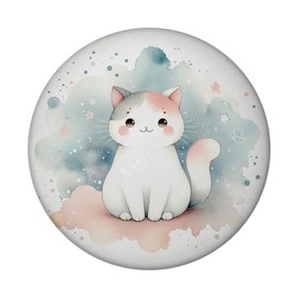 Cute Cat Magnet with Bottle Opener Round Cute Sitting Kitten Magnet with Bottle Opener Pet Lover Gift Cute Animal Motif