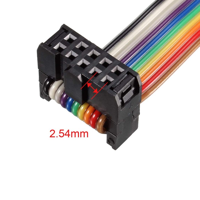sourcing map IDC Rainbow Wire Ribbon Cable 10P A-Type FC/FC