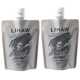 LIHAW Scrub in Facial Cleansing Cream, Clay, CICA Blend, 7.1 oz (200 g), Set of 2