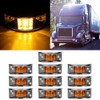 LBRST 10x Trailer Side Marker Light Rectangular Chrome Armored-style Trailer