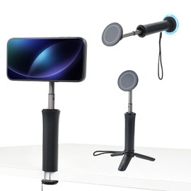 UTEBIT Magnetic Selfie Stick, MagSafe Tripod, 7.5 x 3.7 x 1.9 inches (19 x 9.5 x 4.7 cm), Smartphone Stand, Aluminum Alloy, Lightweight, 360° Rotation, Easy to Carry, Perfect for Credit, Vlog, Travel