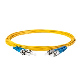 SpeedyFiberTX - 12-Pack 1.5 Meter Singlemode Duplex FC/U to ST/U Fiber Patch Cable, Corning SMF-28® 9/125um Ultra Optical Fiber, OS1/OS2 Compatible, Yellow Riser OFNR Cable Jacket
