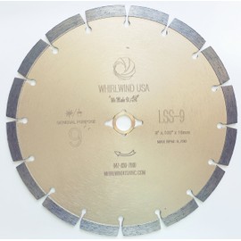 Whirlwind USA LSS 9 inch Dry or Wet Cutting General Purpose Power Saw Segmented Diamond Blades for Masonry Brick/Block Pavers Concrete Stone (9")