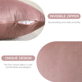 JOTOM Set of 2 Velvet Soft Solid Cushion Covers 30x50 cm Decorative Throw Pillow Covers Soft Lumbar Cushion Case Couch Home Decor Throw Pillow Cases for Sofa Bedroom 12x20 Inch (Jam)