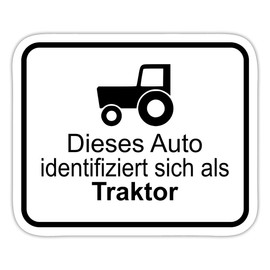 Spreadshirt This Car Identifies Yourself As Tractor Protest Sticker, 10 x 10 cm, Matt White