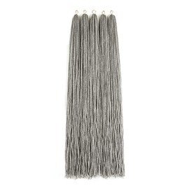 GUOHUI Micro Faux Locs Crochet Hair, 36 Inch 5 Packs Color Grey DIY Braids Straight Styles (36",Grey)