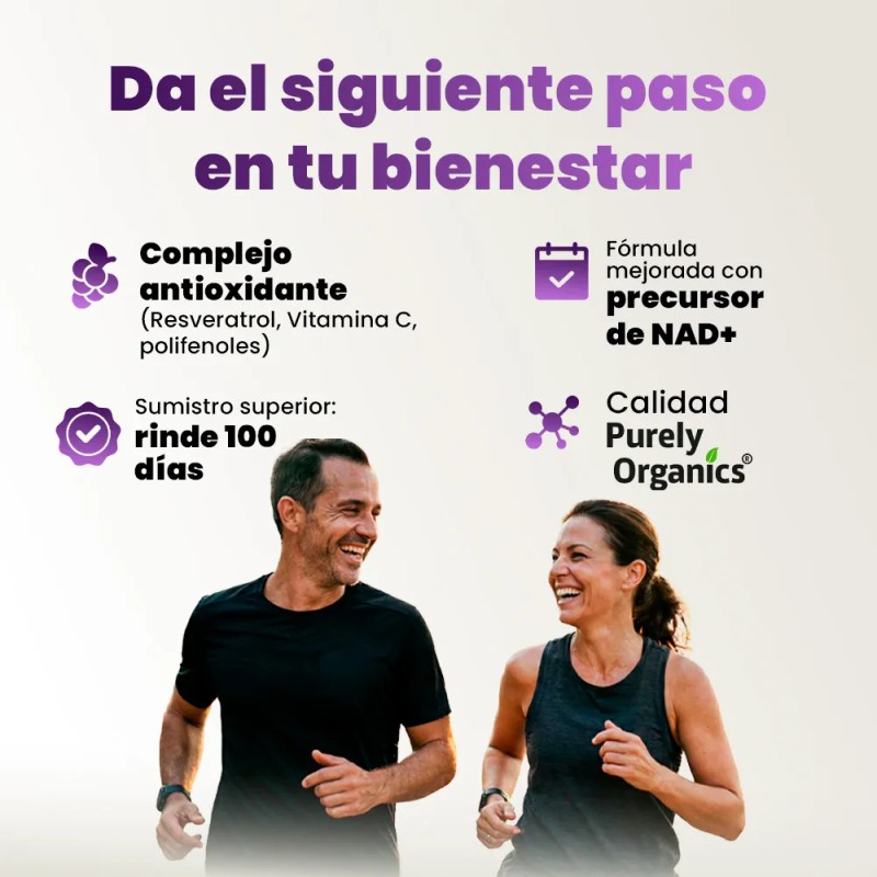 Resveratrol con NAD Antioxidante Frmula mejorada con Vitamina C, Polifenoles,