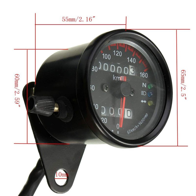 HANSWD Mini Speedometer Mechanical Bike Meter for Motorcycles with Backlight,