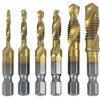6pcs Audio Fan Drill Tap Carbide Drill Bit Hex Shaft