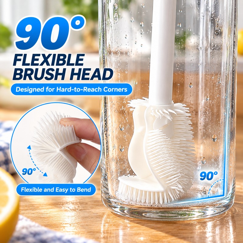 Silicone Bottle Cleaning Brush for Cups & Containers – Flexible