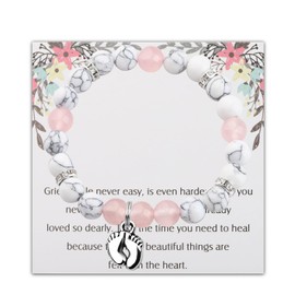 BAUNA Memorial Gifts Loss Of Loved One Jewelry Guardian Angel Wings Footprints Theme Bracelet Sympathy Gift Mourning Gift (footprints Grief brCA)