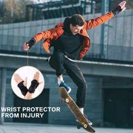 boruizhen Wrist Guard, Wrist Support for Roller Skating Snowboarding Skateboarding Rollerblading, Protective Gear Wrist Brace for Adults/Kids/Youth (1 Pair)