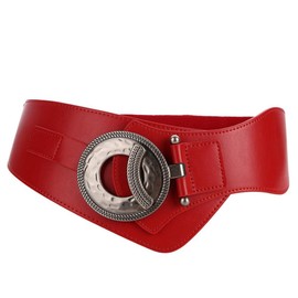 SYMOL Women Stretchy Wide Waist Belt for Dress Ladies Red Belt Plus Size 27"-70" Dress Elastic Elastic Belt Women 4.7" Width (Red, Waist:35"-43")
