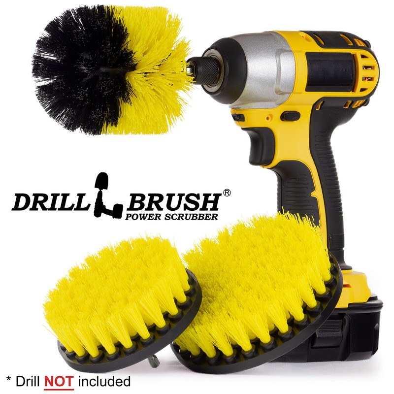 Drill Powered Rotary Scrub Brushes for Shower, Tub, Sink, Tile