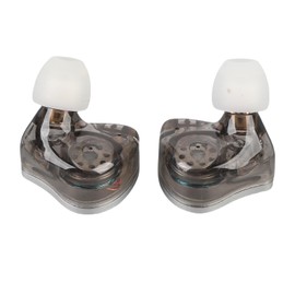 IEM Earphone, Noise Cancelling Headset HiFi Sound in Ear Monitor Headphones, Earbuds Wired with Detachable Cable for Studio Musicians Singer Drummers Audiophile Phone Tablet (Silver)