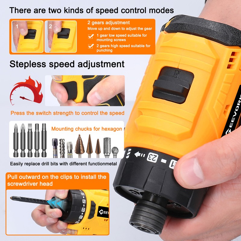 16.8V Lithium Screwdriver 55Nm Torque Multifunctional Repairing Tool Kit Electric