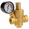 DN15 Brass Adjustable Water Pressure Regulator Reducer With Gauge Meter