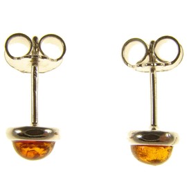 Baltic amber and sterling silver 925 cognac stud earrings