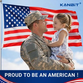 KANBIT American Flag 4x6 Ft, US Flags Polyester with Strong Brass Grommets，Bright Color & UV Fade Resistant, Double-Stitched Edges, Lightweight Fly Breeze American Flags for Outside & Indoor (1 Pack)