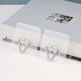 Wall Plate Hanger Display Holder - 20 Pack Invisible Vertical Plate Holders - Plastic Plate Hangers for The Wall - 2.4 Inch Adhesive Picture Hanger - Hanging Hooks for Decorative Plates and Wall Art