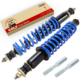 Roykaw Golf Cart Front/Rear Shock Absorber Kit Heavy Duty Coil Over Shocks Compatible with EZGO TXT/Medalist 1994-up Gas & Electric Models, 2 Packs, OEM# 70928-G01, 76418-G01, 70630-G01