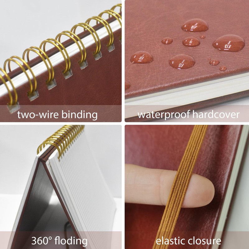 DWIYITTN A5 Spiral Notebook and Pen Set, 160 Lined Pages