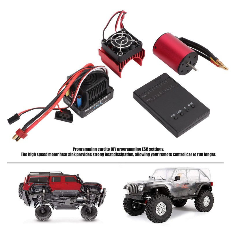 Waterproof RC S3650 5200KV Brushless Motor Set with 60A Brushless