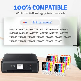 Topkolor 570XL 571XL Compatible with Canon TS5050 Printer Cartridges for Canon 571 570 Compatible with Canon Pixma TS5050 MG5750 TS5055 MG6852 MG5753 TS6050 TS5053 MG5752 MG5751 (Pack of 20)