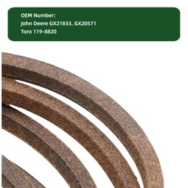 1/2" X 141 1/8" Cutting Deck Belt Fits John Deere GX21833, GX20571, 48" Deck D140, D150, D155, D160, E140, E150, E160, E170, LA130, LA140, LA145, LA155, LA165