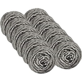 Stainless Steel Scourers Sponge 12pcs Heavy Duty Metal Wire Dishwasher Safe Ideal for Dishes Cleaning Kitchen Scrubber & Home Restaurants Reusable Scourers