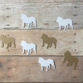 Bulldog Confetti, Animal Decorations, Dog Party Supplies, Pet Theme, Bulldog Cut Outs, Dog Party Supplies, Table Scatter, Dog Cut Out