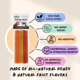 Honey Sticks (4 Variety 20 Pack) - All-Natural Sweet Honey Treat - Made with Orange Blossom Honey - Sugar Gliders, Marmosets, Parrots, Canaries, Finches, Parakeets, Cockatiels, & Other Birds…