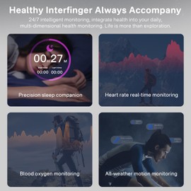Titanium Alloy Smart Ring for Men & Women,Health & Fitness Tracker, Heart Rate Monitor, Hand Gesture Brush Tiktok, No APP Subscription for iOS/Android (Gold, 11)