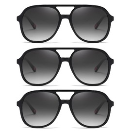 MASDUN Retro Square Aviator Sunglasses Womens Mens 70s Stylish Vintage Double Bridge Sun Glasses