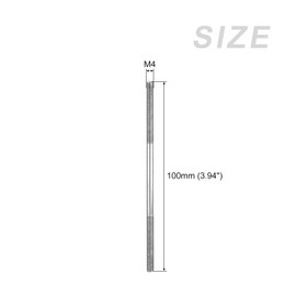 METALLIXITY Double Ended Stud Screws (M4 Thread 100mm Length) 5pcs, 304 Stainless Steel Dual Threaded Rod Bolts - for House Maintenance