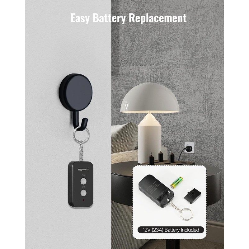 Black Remote Control Outlet, WILAWELS Wireless Remote On Off Switch