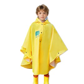 GAMYPET Toddler Rain Poncho Outwear Hood Rain Gear Boy and Girl Cartoon Rainwear Jacket Cute Light Weight Kids Rain Coat
