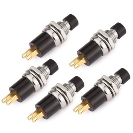 CLDIY Self-Locking SPST Locking Type Dash ON/OFF Pressure Switch AC 250V / 3A Black Pack of 5