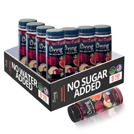 O2 Living Red Radiance Organic Juice Drink - 4oz - 8 Pack - Cold-Pressed Juice Drink with No Added Sugars or Water, Natural Sweetness from Fruits, Packed with Nutrients and Vitamins, Refreshing Taste