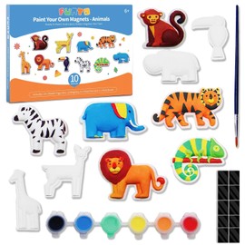 Funto Animal Painting Kit for Kids, Paint Your Own Figurines with Magnet, 27 PCS Arts and Crafts Set, Ceramics to Paint, STEAM Projects Creative Activity DIY Toys Gift for Boys & Girls Age 3+