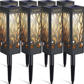 TomCare Solar Lights Outdoor Upgraded Bright Solar Pathway Lights Bigger Size Decorative Solar Waterproof Solar Powered Led Landscape Garden Lighting for Path Yard Walkway, 8 Pack