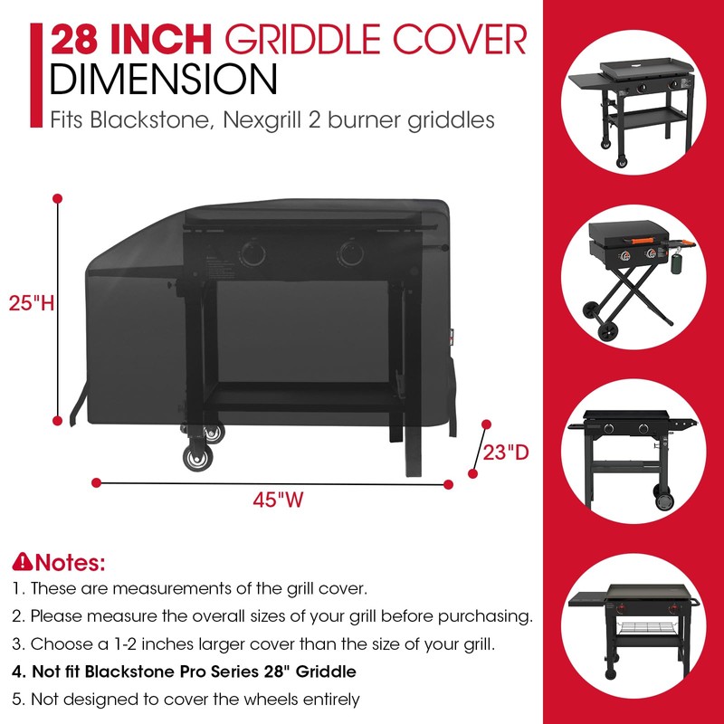 Unicook 28 Inch Griddle Cover for Blackstone and Nexgrill Cooking