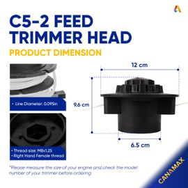 Canamax C5-2 Feed Trimmer Head - Compatible with Stihl FS38 FS40 FS45 FS46 FS45C FS50 FSE60 FSE71 FSE81 FSA85 Weed Eater String Trimmer Replaces 4006 710 2106, 4006 710 2103