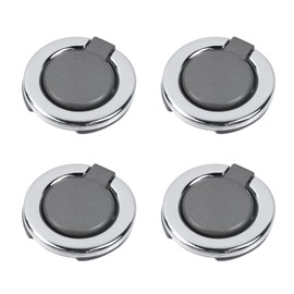 Pastlla 4Pcs Flush Ring Pull Round Recessed Pull Handle Knob Finger Flush Pull Handle Hidden Concealed Modern Plane Cabinet Drawer Door Pull, Zinc Alloy 1.38" Hole Centers, Pearl Grey
