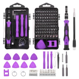 MECCANIXITY 138 in 1 Magnetic Precision Screwdriver Set Electronics Repair Tools Kit for Cellphone Mobile Phone Laptop PC Computer, Purple