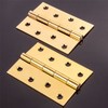 Pair of Large 100mm/4" Fixed Pin Brass Butt Hinges -